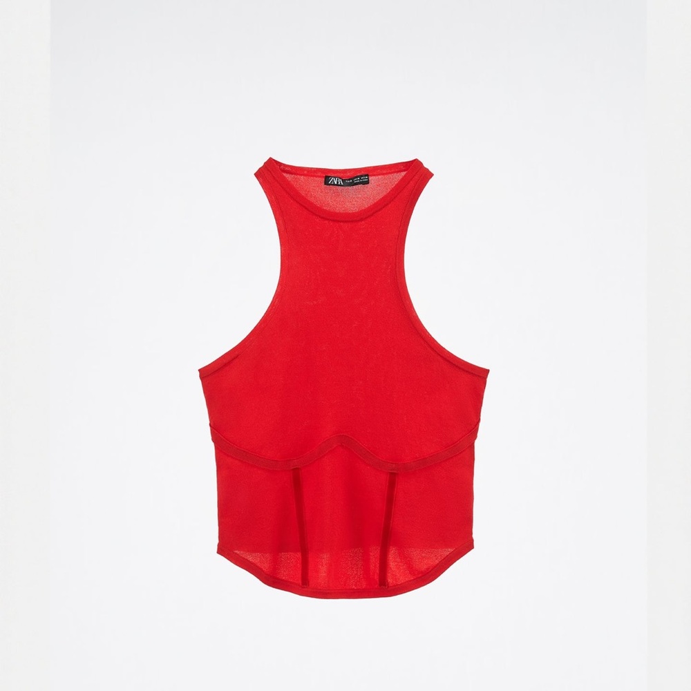 ZARA BUSTIER RED TOP